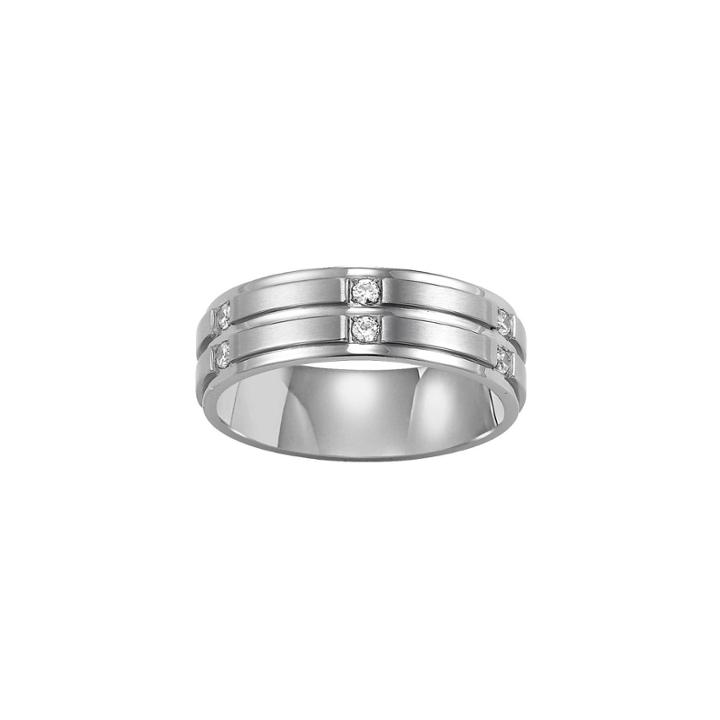 Men's 7mm Diamond Band In Stainless Steel