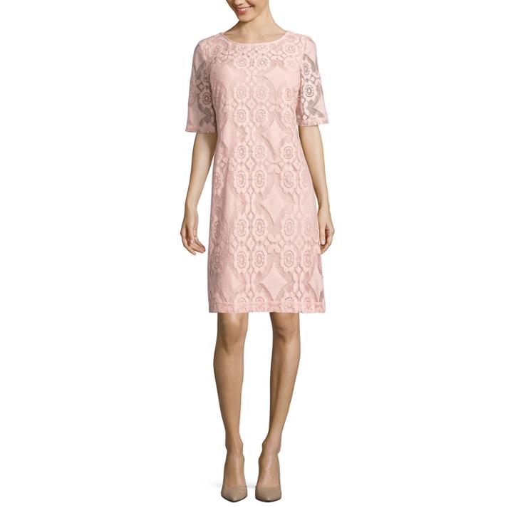 Madison Leigh Elbow Sleeve Lace Sheath Dress