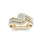 1/2 Ct. T.w. Diamond 10k Yellow Gold Swirl Bridal Ring Set