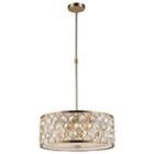 Paris Collection 5 Light With Clear And Golden Teak Crystal Pendant