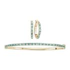 2-pc. Genuine Emerald & Diamond Accent Gold Over Silver Earring & Bangle Set