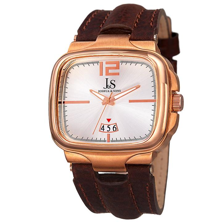 Joshua & Sons Mens Brown Strap Watch-j-117rg