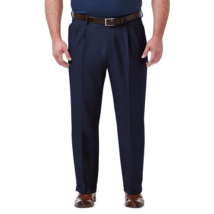 Haggar Premium Comfort Dress Classic Fit Pleated Pants Big And Tall