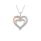Womens 1/4 Ct. T.w. White Diamond Sterling Silver Gold Over Silver Pendant Necklace