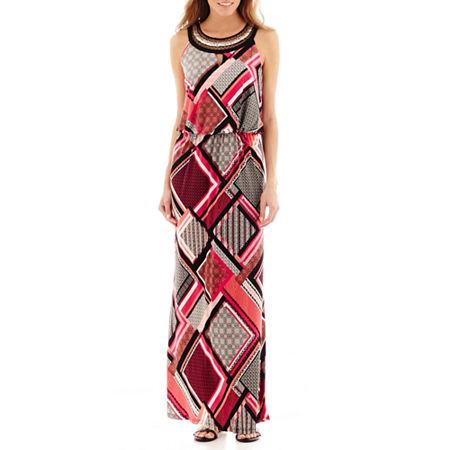 Studio 1 Sleeveless Keyhole Blouson Maxi Dress