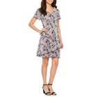 Connected Apparel Short Sleeve Abstract Sheath Dress