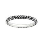 Personally Stackable Sterling Silver Oxidized Stackable Beaded Ring