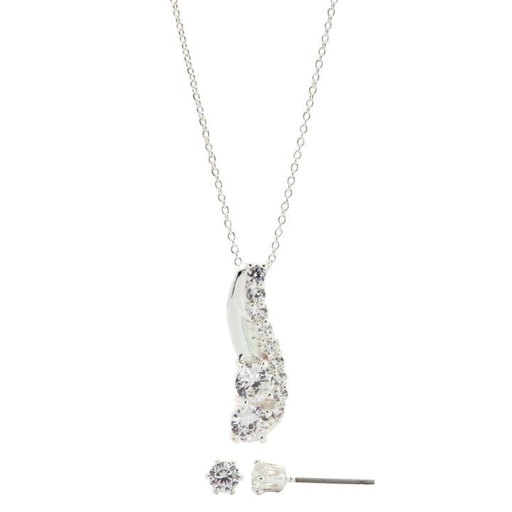 Sparkle Allure Womens 2-pc. Clear Cubic Zirconia Brass Jewelry Set