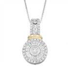 Diamond Blossom Womens 3/4 Ct. T.w. Genuine White Diamond 10k Gold Pendant Necklace