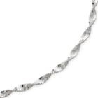 Made In Italy 18 Pave Twist Herringbone Sterling Silver