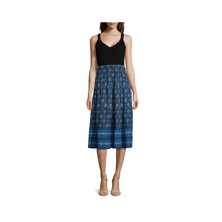 Studio West Sleeveless Crochet-top Dress - Tall