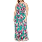 R & K Originals Sleeveless Floral Maxi Dress-plus