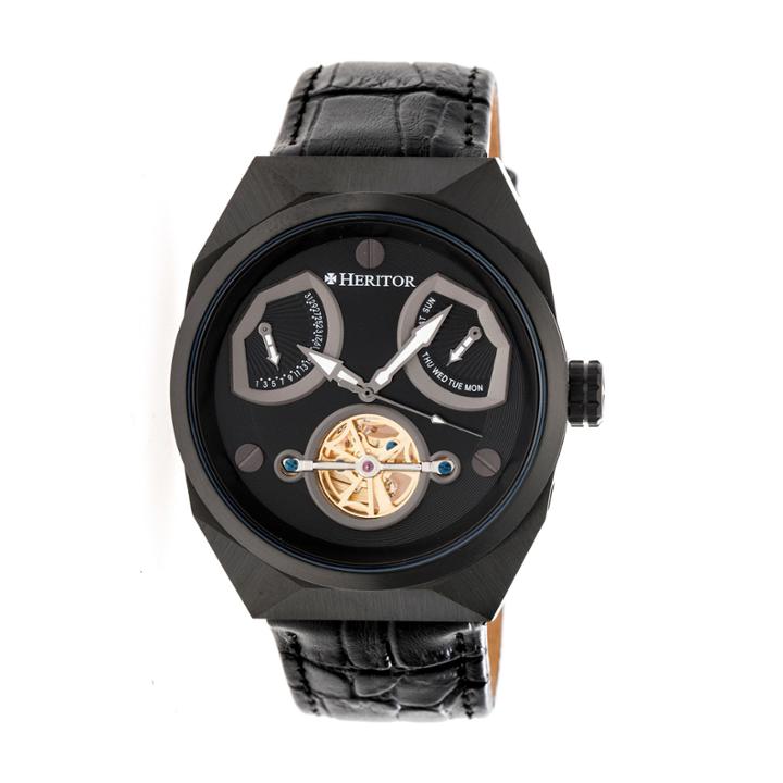 Heritor Oxford Mens Black Strap Watch-herhr5506
