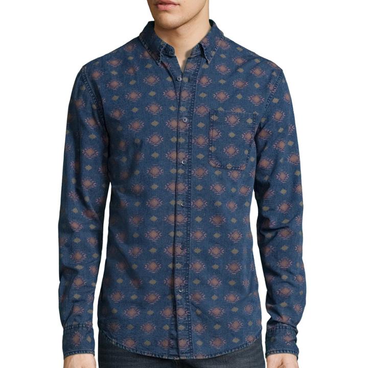 Arizona Long-sleeve Printed Chambray Woven Shirt