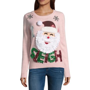 Ugly Christmas Santa Sweater-juniors