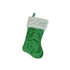 18 Green And White Faux-fur Cuffed Disco Sequined Christmas Stocking