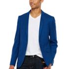 Jf J.ferrar Navy Stretch Knit Super Slim Fit Sport Coat