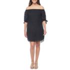 A.n.a Off The Shoulder 3/4 Sleeve Embroidered Shift Dress