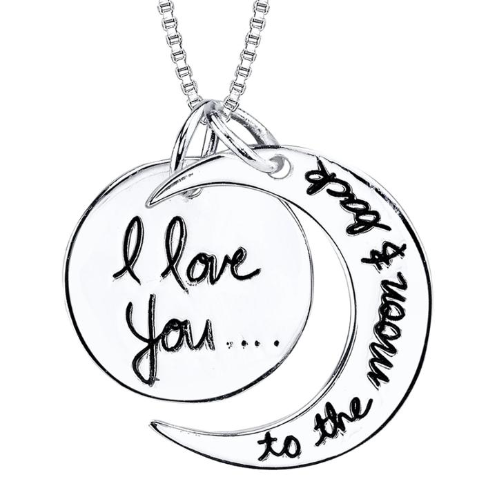 Inspired Moments&trade; Sterling Silver I Love You To The Moon And Back Pendant Necklace