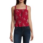 Arizona Wide Strap Crop Knit Blouse- Juniors