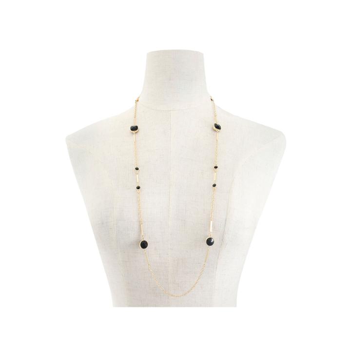 Monet Jewelry Womens Black Strand Necklace