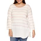 A.n.a 3/4 Sleeve V Neck T-shirt-plus