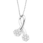 Diamond Blossom 1/3 Ct. T.w. Diamond 10k White Gold Pendant Necklace