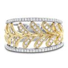 Womens 1/2 Ct. T.w. Diamond White 14k Two Tone Gold Cocktail Ring