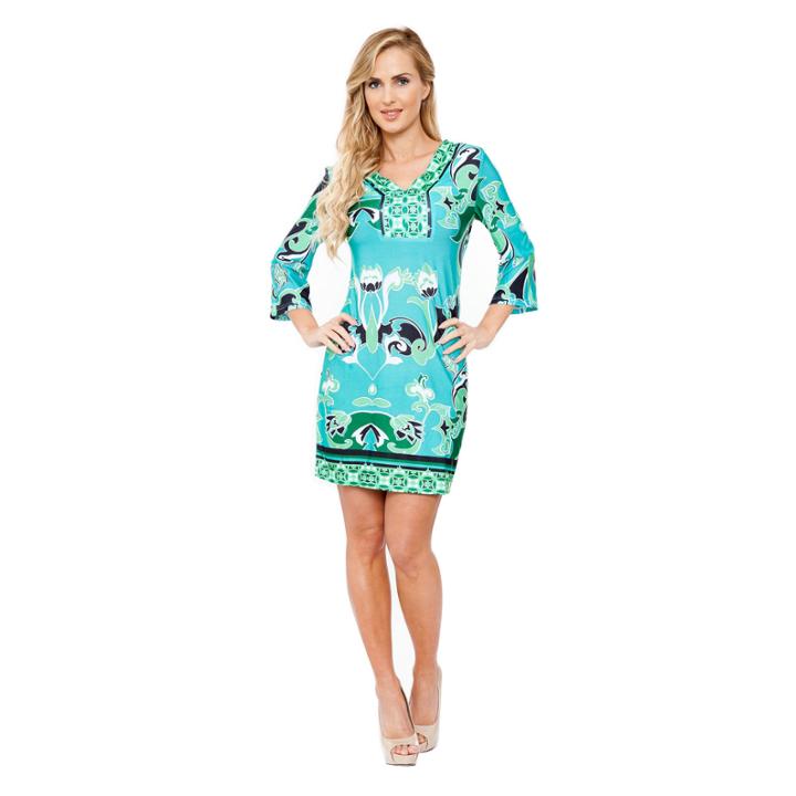 White Mark Miranda 3/4 Sleeve Sheath Dress