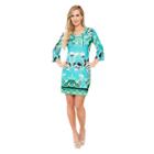 White Mark Miranda 3/4 Sleeve Sheath Dress