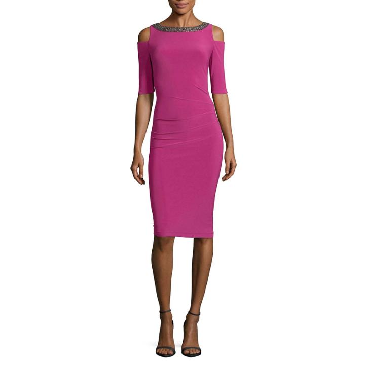 Scarlett Elbow Sleeve Sheath Dress-talls