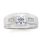 Mens White Cubic Zirconia Band
