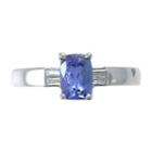 Womens 1/5 Ct. T.w. Genuine Tanzanite Blue Sterling Silver Cocktail Ring