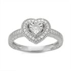 Womens 1/10 Ct. T.w. Genuine Diamond White Heart Promise Ring