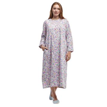 La Cera Long Sleeve Flannel Nightgown