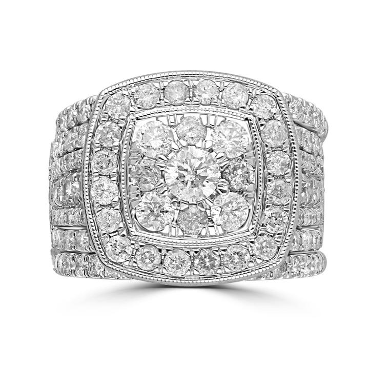 Womens 4 Ct. T.w. Genuine Diamond 14k Gold Bridal Set
