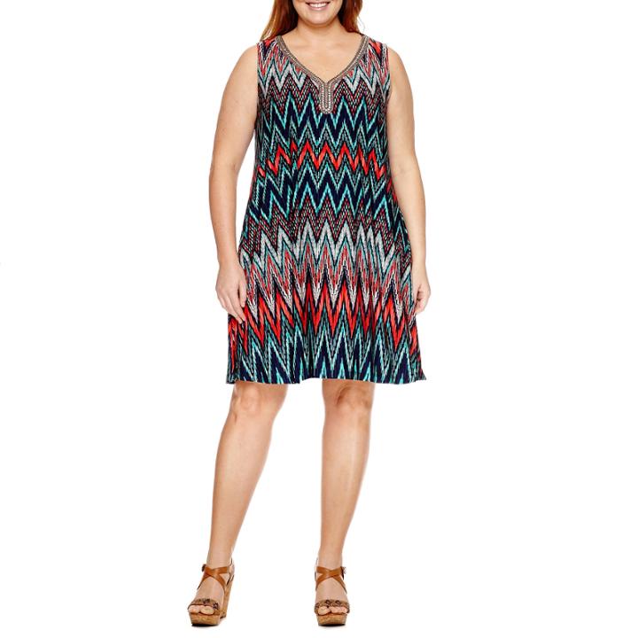 Studio 1 Sleeveless Embellished Sundress-plus