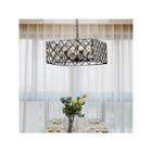 Tafari Black Metal And Glass 16-inch Square Pendant Light