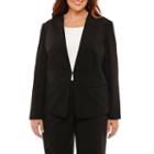 Liz Claiborne Long Sleeve Collarless Suiting Jacket-plus
