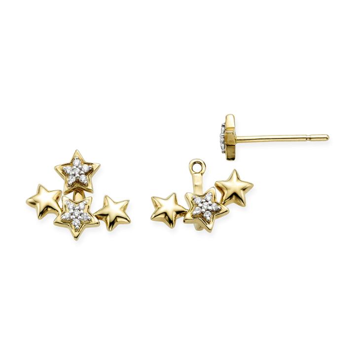 1/10 Ct. T.w. Diamond 10k Yellow Gold Star 2-in-1 Earrings