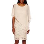 Scarlett Lace Sheath Dress With Sheer Cape