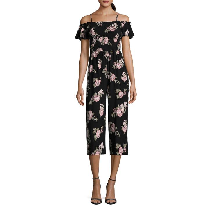 Almost Famous Short Sleeve Jumpsuit-juniors
