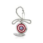 Marvel Captain America Shield Mens Silver-tone Pocket Watch