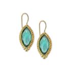 1928 Jewelry Gold-tone Blue Navette Drop Earrings