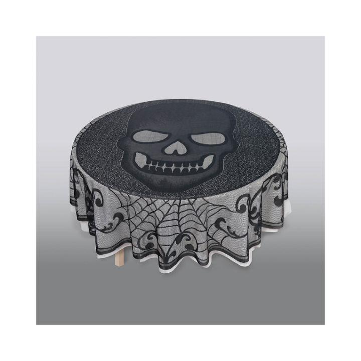 Skull Lace Round Fabric Tablecover