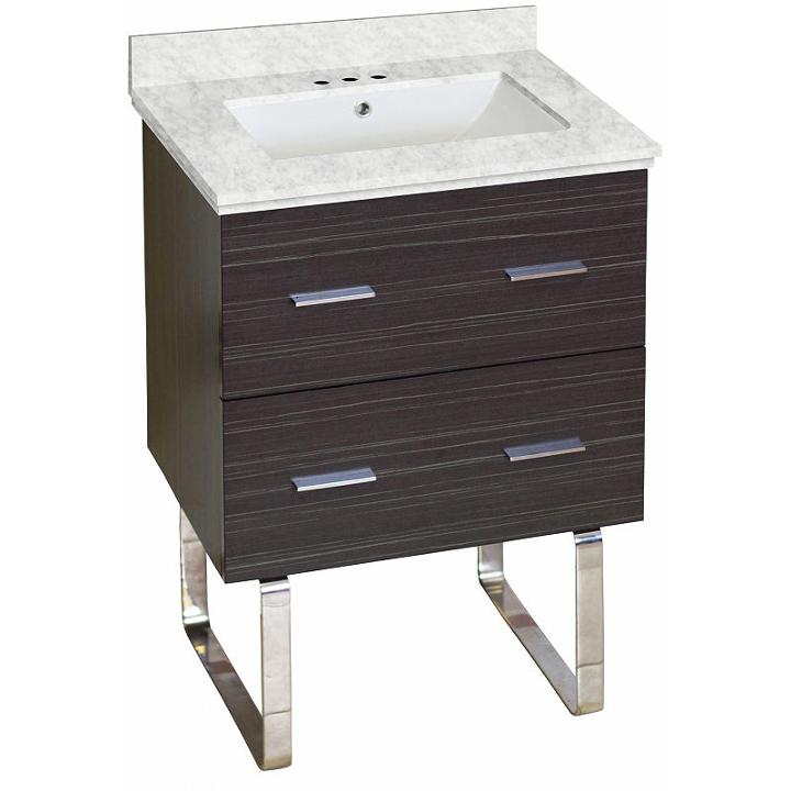 23.75-in. W Floor Mount Dawn Grey Vanity Set For 3h4-in. Drilling Bianca Carara Top White Um Sink