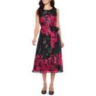 Perceptions Sleeveless Lace Floral Fit & Flare Dress