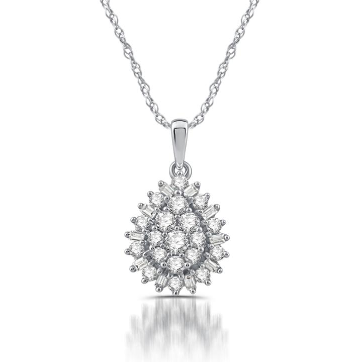 Diamond Blossom Womens 1/2 Ct. T.w. White Diamond 10k Gold Pendant Necklace