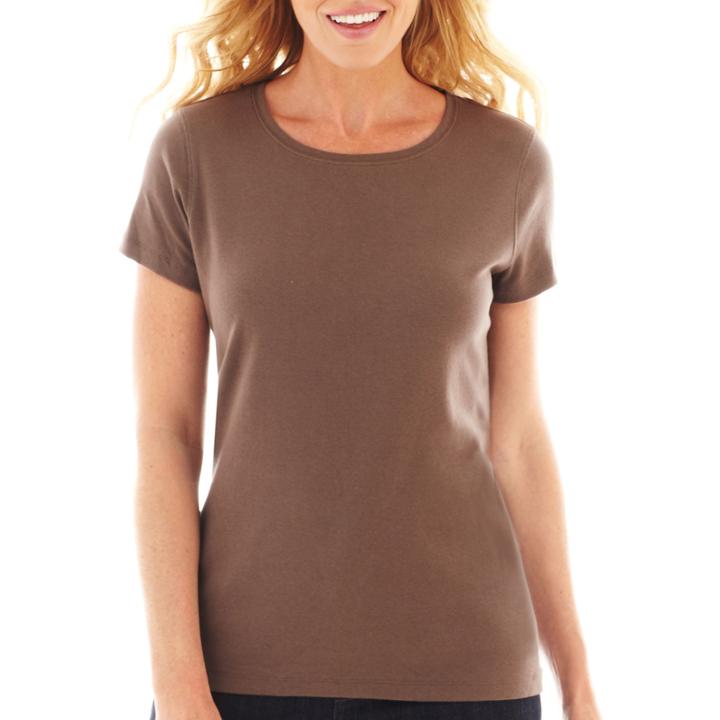St. John's Bay Fitted Crewneck T-shirt- Resort
