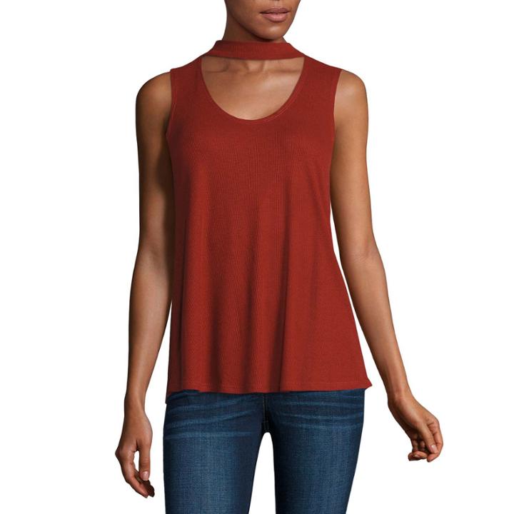 A.n.a Ribbed Knit Choker Top